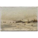 ALBIN LHOTA (1847-1889): WINTER LANDSCAPE 1880s 26,5x40 cm Oil on canvas. Signed lower left: “A. Lh