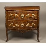 A ROCOCO COMMODE Ca. 1740; Germany. Aachen 81x95x53 cm Walnut, gilt bronze. Richly carved and