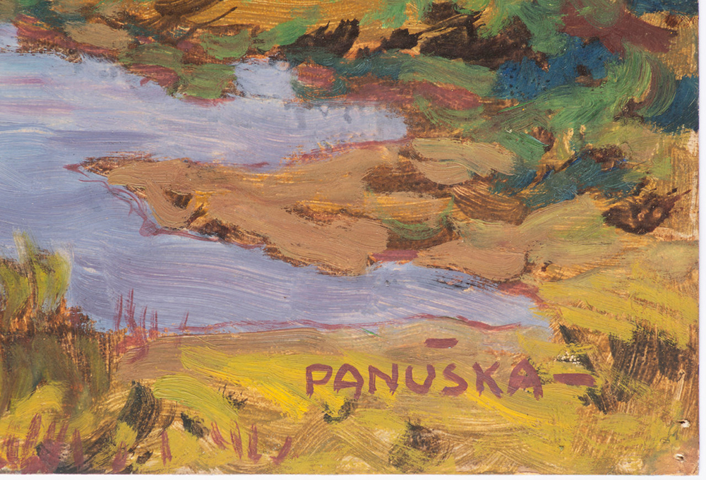 JAROSLAV PANUSKA (1872-1958): LANDSCAPE WITH A POND, 1920s; Bohemia, Prague, 50x66 cm. - Image 2 of 3