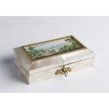 BALTHAZAR WIGAND (1771-1846): A SEWING NOTION BOX WITH A MINIATURE 4x13,5x8 cm Mother-of-pearl,