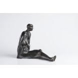 JOSEF KAPLICKY (1899-1962): A YOUNG WOMAN SITTING, 1940s, 26 cm. Bronze.