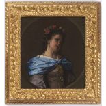 FRANCESCO GUARDI (1712-1793): PORTRAIT OF A YOUNG LADY 1780s; Italy 18x16,5 cm Oil, canvas on wood