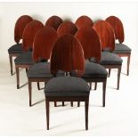 A SET OF TWELVE NORTHERN EUROPEAN MAHOGANY CHAIRS