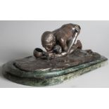 ANTON VAN WOUW (1862 - 1945) AFTER, DIE DAGGAROKER, bronze, signed, inscribed "S.A. Joh-Burg", on