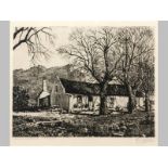 MARTINUS (TINUS) JOHANNES DE JONGH (1885 - 1942), WEMMERSHOEK, CAPE, etching on paper, signed and