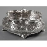 A POLISH SILVER BOWL, BY STRUBE & SOHN, with a fold-over embossed border, the segmented body with