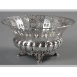 AN .800 STD SILVER BOWL, the out-swept border with fold-over rim, the border with twenty-two