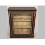 A VICTORIAN WALNUT AND EBONIZED CABINET, decorated with patera and gilt metal mounts, the