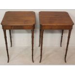 A PAIR OF 20TH CENTURY MAHOGANY SIDE TABLES