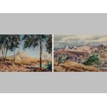 NILS SEVERIN ANDERSEN (1897 - 1972), LANDSCAPE, (near pair), watercolour on paper, signed, 25 by