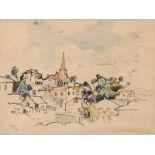 GREGOIRE JOHANNES BOONZAIER (1909 - 2005), VIEW OF HOUSES, watercolour on paper, signed and dated