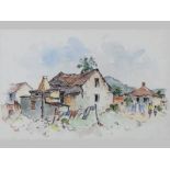 CONRAD NAGEL DOMAN THYS (1940 -), SHANTIES, mixed media on paper, signed and dated 1980, 30 by 45.