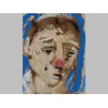 HENNIE NIEMANN (1941 -), SAD CLOWN, mixed media on paper, signed, titled and dated '17 in pencil,