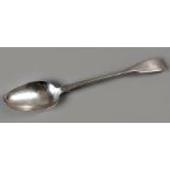 A GEORGE III SILVER FIDDLE PATTERN BASTING SPOON, LONDON 1809, WILLIAM CHAWNER, with engraved