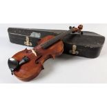 AN EARLY 20th CENTURY VIOLIN, by Johann Glass, Leipzig, dated 1913, the highly figured sycamore back