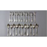 A SET OF ELEVEN .800STD CONTINENTAL SILVER SPOONS, together with eleven matching forks, the