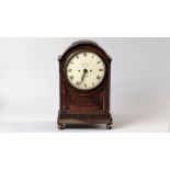 A REGENCY MAHOGANY BRACKET CLOCK, by Tunnel, Fleet Street, London, the enamel dial with Roman