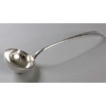 A GEORGE III SILVER OLD ENGLISH PATTERN SOUP LADLE, EDINBURGH 1820, MAKER'S MARKS INDECIPHERABLE,