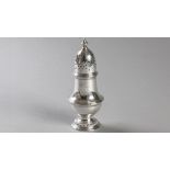 A GEORGE V SILVER SUGAR SHAKER, LONDON 1936, MAKER'S MARKS INDECIPHERABLE, removable pierced top,