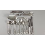 A .830 STD CONTINENTAL SILVER TWELVE PLACE CUTLERY SET, BY K. HAGEN, comprising: 12 dinner knives,