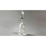 A SILVER COLLARED CUTGLASS DECANTER, BIRMINGHAM 1971, C S.G. & Co., of bell shape form, 34cm high.