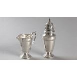 A GEORGE V SILVER SUGAR SHAKER, SHEFFIELD 1920, MAPPIN & WEBB, removable pierced top, tapered body