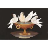 Italian Pietra Dura Chalice with Four Doves