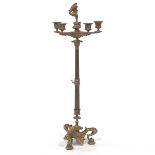 French Empire Style d'Ore Ebonized Bronze Five-Light Candelabrum, ca. 19th Century