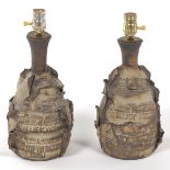 Larry Krogh Vintage Pair of "News Pots" Ceramic Lamps, ca. 1973