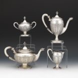 Italian 800 Silver, Four Piece Coffee/Tea Service