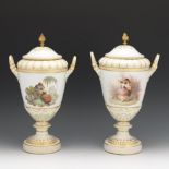 Pair of KPM Lidded Urns, 19th Century