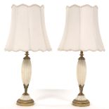 Pair of Alabaster and Gilt Metal Lamps, ca. Early 20th Century