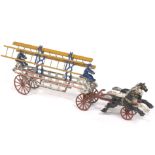 Cast Iron Kenton Three Horse Fire Wagon