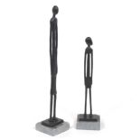 Pair of Bronze Sculptures in Manner of Alberto Giacometti