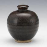 Chinese Ceramic Vase with Mottled Bronze/Black Glaze