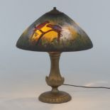 Signed Classique Chipped Ice Reverse Painted Lamp