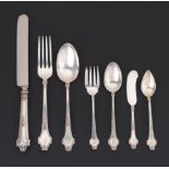 Gorham-Whiting Sterling Silver Service for Eight in "Burlington" Pattern, ca. 1914