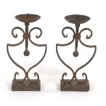 Pair of Jan Barboglio Cast Iron Candle Prickets