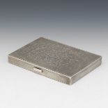 Art Deco Sterling Silver and Gold Wash Large Cigarette Box, ca. Early 20th Century