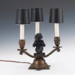 Bronze Three Light Cherub Lamp