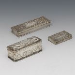 Three Sterling Silver Stamp Boxes, Including Durgin