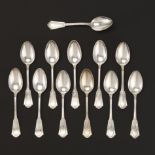 Twelve J. B. McFadden Sterling Silver Teaspoons