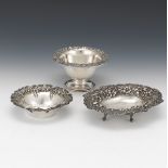Three Sterling Silver Repousse Bowls, Including Kirk & Son, Stieff and J.F. Fradley, ca. Early 20th