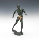 A Bronze Verdigris Sculpture of a Discus Thrower