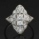 Ladies' Edwardian Platinum and Diamond Ring