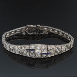 Art Deco Sapphire and Diamond Bracelet