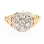 Art Deco Gold and Diamond Cluster Ring