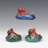 Three Octopus Paperweights, Including Orient and Flume