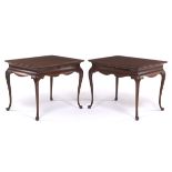 Pair of Cherry Color Veneer End Tables, Hickory Furniture