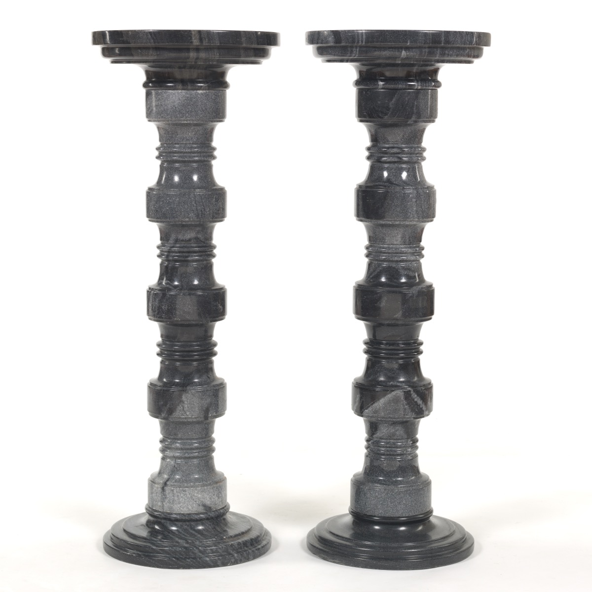 Pair of Grey Stone Pedestals - Image 3 of 7